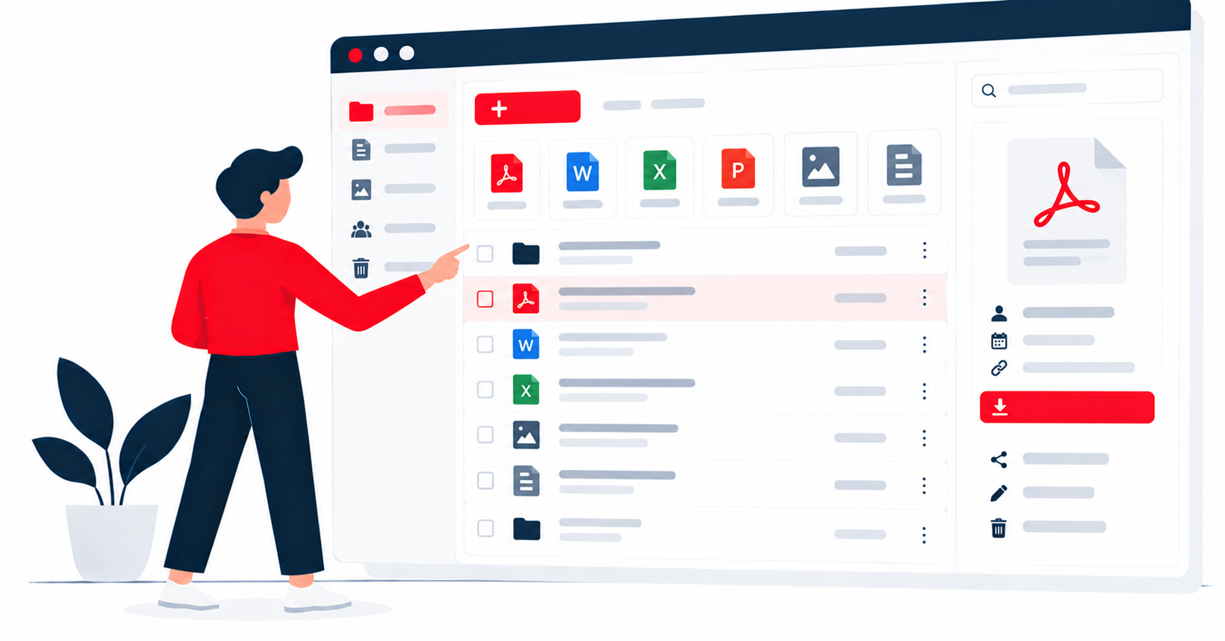 Upload documents, images and contracts – accessible anywhere, linked to clients and projects. Upload documents, images and contracts – accessible anywhere, linked to clients and projects.